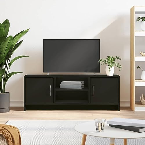 TJROO TV-Schrank Schwarz 102 x 30 x 37,5 cm Mehrschichtholz TV-Schrank mit Türen Konsole