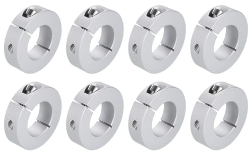 QUARKZMAN 8 Stück Geteilte Stellringe Klemmring für Wellenkragen 30mm Bohrung, 55mm Außendurchmesser, 15mm Dicke, Aluminiumlegierung Tiefenanschlagringe mit Gewindestift Spaltklemme