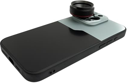 SYSTEM-S Lente Macro de 1,1 x hasta 2,8 x Filtro de 37 mm con Funda para iPhone 15 Pro MAX en Negro y Gris