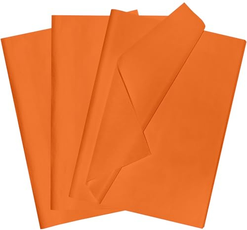 POPOYU 60 st silkespapper för omslagspresenter, orange 35 x 50 cm silkespappersark för förpackning, omslagspapper, ark syrafria för halloween, höst, tacksägelsegåvor, förpackning, gör-det-själv