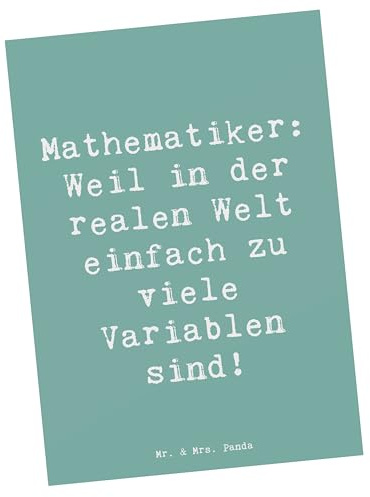 Mr. & Mrs. Panda Postkarte Spruch Mathematiker Leben - Geschenk, personalisierte Geschenke, Fotokarte, Ansichtskarten, Beruf, Berufsleben, Mathematische Denkweise, kreative, Mathematiklehrer, Zahlen
