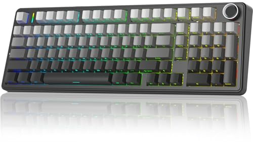 LEOBOG Clavier mécanique Aula F99 Pro, clavier de jeu personnalisé remplaçable à chaud, trois modes BT5.0/2,4 GHz/USB-C clavier crémeux avec pavé numérique et bouton fonctionnel pour Mac PC Gamer –