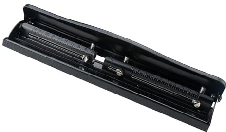 Leapiture Perforadora de 3 Orificios Perforadora de Metal Bolsillo Manual Herramienta de perforación de Papel A4 7 mm de diámetro Espaciado Ajustable para Suministros Escolares de