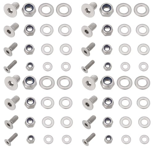 SG Store 16 st försänkt bult- och mutterkit M3/M4/M5/M6 x 10 mm för trä gipsvägg och möbler hem gör-det-själv reparationsbult + mutter + platt bricka silver