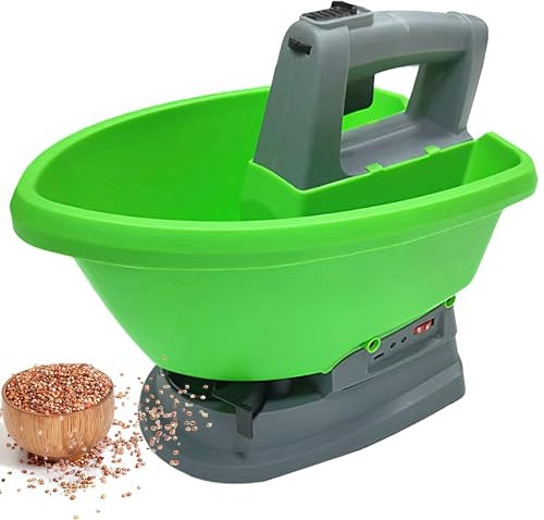 HYQNG Esparcidor de Semillas de Mano inalámbrico 3L, esparcidor de Fertilizantes esparcidor de Semillas de césped Recargable, esparcidor de Sal con batería integrada de 2000mah, caudal Variable