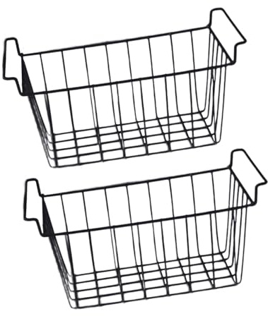 Milageto 2 Piezas Organizador de congelador Divisor de Compartimentos para refrigerador Organizador de despensa Cesta de Alambre para congelador, 42.5 Cm X 24.5 Cm X