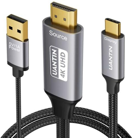 UANTIN Cable HDMI a USB-C 4K @60Hz 3FT HDMI (fuente) a tipo C (pantalla), adaptador unidireccional para gafas XR/AR, MacBook Pro, PS5, superficie, monitor portátil