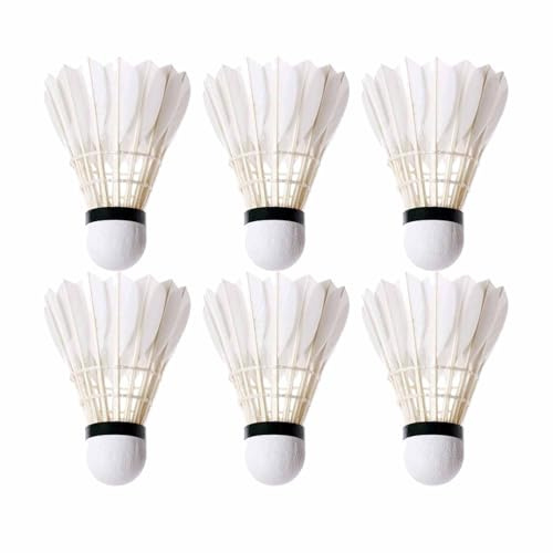 Liakyunf 6 Stück Badminton Federbälle Federn, Badminton Feather Shuttle, Badmintons Bälle Feder, Professionelle Entenfeder-Badmintons-Federbälle Für Indoor Outdoor Sport