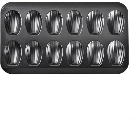Mini tortiera in acciaio inox con 12 cavità design per cuocere biscotti e cupcake (nero)