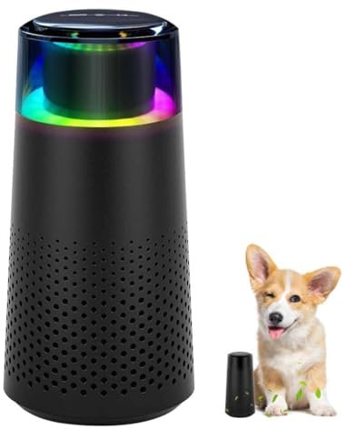 Purrair - Luftreiniger, Eliminiere katzengerüche Auf Autopilot, Leise und Schnell Wirkend, Furfresh - Tragbarer Mini Luftreiniger mit LED-Licht und Timer für Auto, Zuhause, Büro (Schwarz)