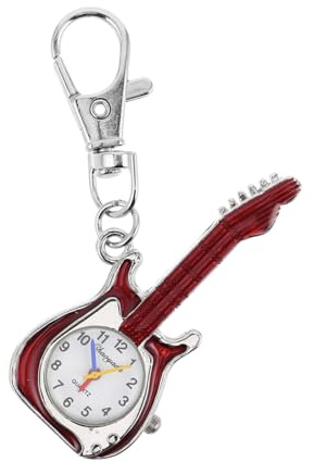 SAFIGLE Montre Porte-clés de Guitare Vintage pour Garçon et Fille, Petite Montre Compacte en Alliage Verre Quartz, Décoration Paquet ou Paquet à Dos