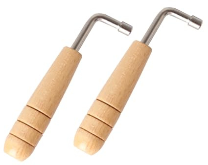 Supvox 2 Stück Stimmschlüssel für Leierharfe Edelstahl mit Holzgriff Robustes Werkzeug zum Stimmen der Saiten