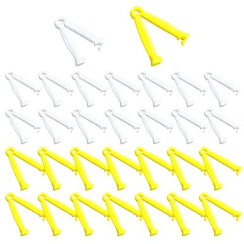 MABAHON Lot de 30 kits de mise bas chiot pour petit chaton agneau porcelet livraison | Kit de mise bas jaune et blanc pour chiots, pince à cordon ombilical jetable, pinces à cordon ombilical pour chiot