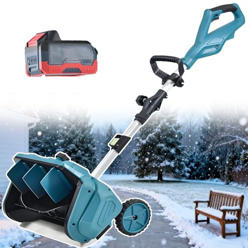 ErShangMao Spazzaneve Elettrico per Esterni - Macchina Spazzaneve Elettrica Senza Fili, Larghezza Spazzaneve 40,7 Cm, profondità Pala da Neve 20 Cm, per Vialetti Invernali 1battery
