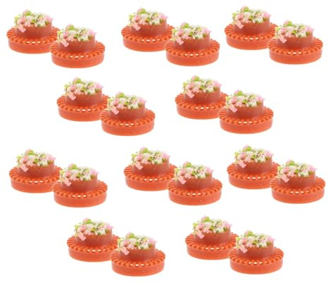 Alipis 20pcs Scale Round Garden Bed for Dollhouse Miniature Landscaping Sand Table Model Plastic Plant Pots for Miniature Gardening and Dollhouse Accessories