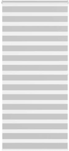 Doppelrollo Hellgrau 95x200 cm, Stoffbreite 90,9 cm, Polyester Zebra-Jalousie für Fenster, Sicht- & Sonnenschutz, Verdunkelung im Innenbereich