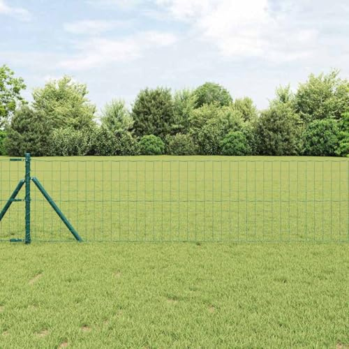 Eurozaun - Clôture de jardin robuste en fer enduit de PVC - Vert - 0,6 x 10 m - Kit de clôture de jardin robuste - Brise-vue pour l'extérieur - Barrière de jardin durable - Système de clôture