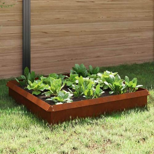 8 Stück Metall Schneckenzaun Garteneinfassung mit Rostoptik - Robuster Gartenschutzzaun als stabile Gartenelemente für den Außenbereich