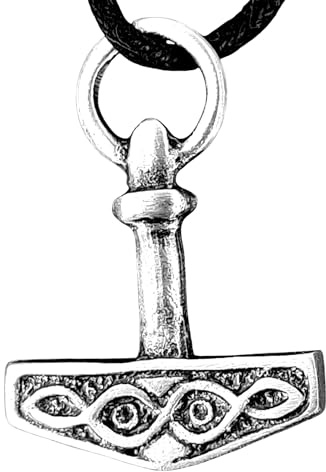 Kiss of Leather Thorshammer Anhänger aus Zinn mit Baumwollband Zi.106