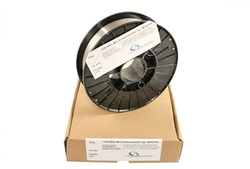 Schweißdraht MIG Aluminium ALMG-5-1,0 mm Spule - D200-3.3556 - 2,0 Kg | Alu Schweißzusatz ER 5356 Drahtelektrode auf Rolle
