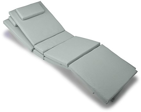 Nexos Trading Divero Liegenauflage – 2er Set Auflagen Polster für Sonnenliege Gartenliege Holzliege Saunaliege – grau