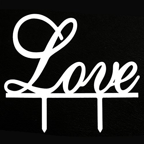 Oblique-Unique® Love Topper Acryl Kuchendeckel in Weiss - Hochzeit Hochzeitstorte Torten Dekoration