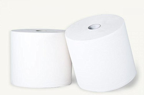 Lot de 2 rouleaux de papier essuie-mains, rouleau de 1600 feuilles, absorbant 2 plis, 100 % cellulose