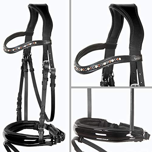 Heinick-Reitsport Trense Soft Selection Lackleder anatomisch ~ Bari ~ WB VB Größe Vollblut/Cob