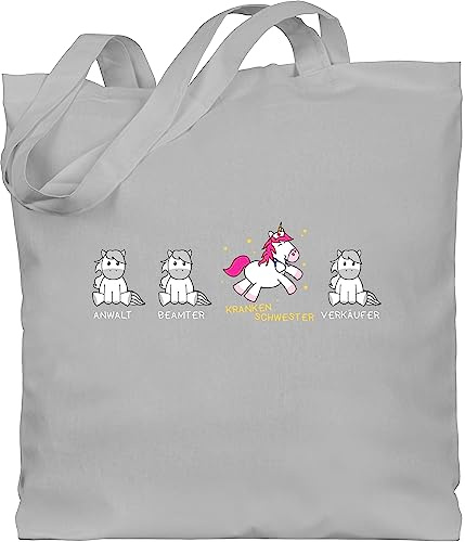 Shirtracer - Baumwolltasche - Beruf und Job Geschenke - Krankenschwester Einhorn