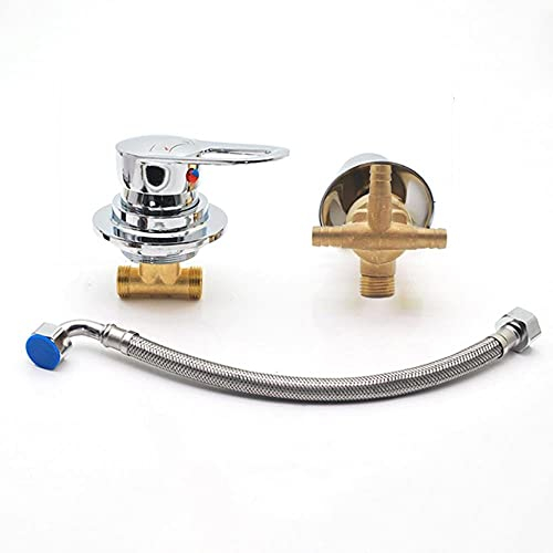 AFUDER Interruttori Per Doccia a 2/3/4/5 Vie Comando Rubinetti Camera Deviatore di uscita Due pezzi Miscelatore Cartuccia per Valvola in Ceramica Rubinetto per Acqua Calda Fredda in Ottone Cromato