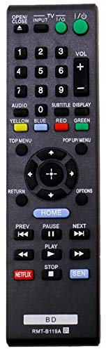 VINABTY RMT-B119A Télécommande de Remplacement Compatible avec Sony Blu-Ray Disc DVD Player BDP-S390 BDP-BX39 BDP-S1100 BDP-BX110 BDP-S590 BDP-BX59 BDP-S5100 BDP-BX510 BDP-S190 BDP-S3100 BDP-BX310