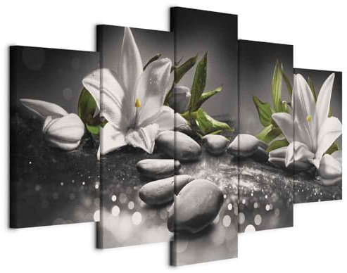 murando - Leinwandbild Steine, 150x75 cm, 5-teilig, Schlafzimmer, modern | Hochwertige Leinwand, sofort aufhängbar, ideal fürs Wohn- oder Schlafzimmer, wasserfest und lichtecht, langlebig, stilvoll