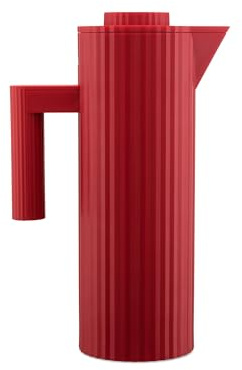 Alessi Plissé MDL12 R - Caraffa termica in resina termoplastica con interno in vetro termico a doppia parete, colore: Rosso