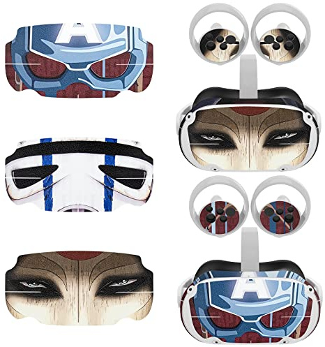 Geekria VR - Funda Protectora para Auriculares y Controlador Compatible con Oculus Quest 2, Protectora Duradera Resistente a los arañazos, Oculus Quest 2, Pegatina de Dibujos Animados