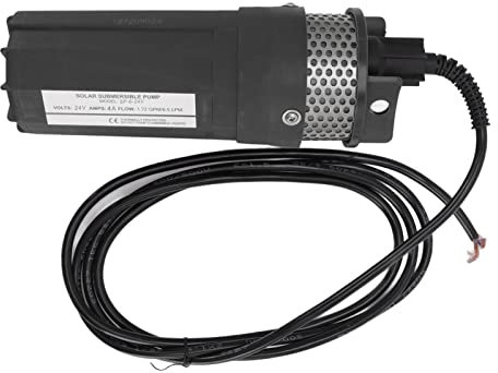 JMorCO Pompe à Eau Solaire pour puits Profond, Pompe Submersible Shell puissante, Support de Levage de 230 Pieds, alimentée par Batterie pour étang (Noir)