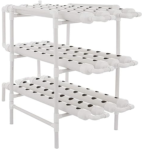 ZHEYANG Hydroponic System mit Timer, 3 Schichten Hydroponic Grow Kit 108 Löcher Hydroponic System Grow Kit mit Wasserpumpe Schlauch PVC Hydroponic Pipe für Haus Balkon Garten Balkongemüse 0823