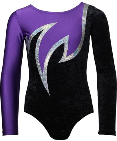GymStern JAVA LANGARM Turnanzug für Mädchen – Blickdichter, eleganter Gymnastikanzug aus Samt/Stretch-Material – Bequem & MADE IN GERMANY