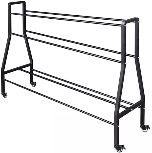 Estante de Pelota Estante de baloncesto inclinable de altura ajustable, voleibol, soporte for pelotas de fútbol con ruedas, carrito de equipo deportivo desmontable sala de almacenamiento ( Color : Bla