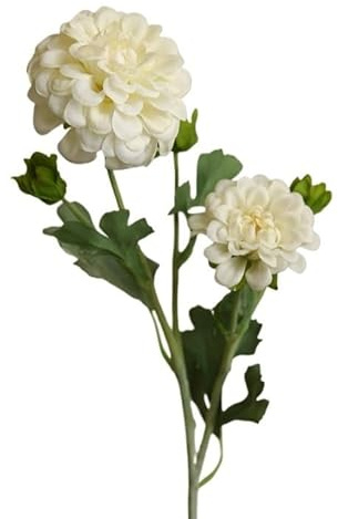 HXSCOO 53cm 5 Cabezas sensación Flor de Dalia Artificial hidratante Interior decoración del hogar Flor Artificial decoración (Color : Blanco)
