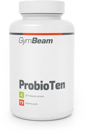 Gymbeam ProbioTen mit zehn Stämmen probiotischer Bakterien und präbiotischen Inulin, Kombination aus Probiotika und Inulin, unterstützt Darmmikrobiom und Verdauung, 60 caps