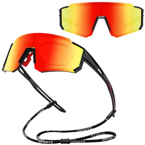 Schnelle Brille Herren, Sportbrille-Sonnenbrille Herren-Fahrradbrille Polarisiert-UV400-Nachtsichtbrille für Autofahrer-Schnelle Brille Rave-Radfahren-Nachtfahrbrille Damen-Fahrradbrille