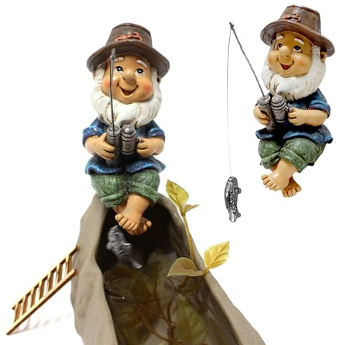 gotyou Gnomo da giardino a forma di leprechaun sitter, gnomo da giardino per esterni, per esterni, patio, prato, cortile, balcone