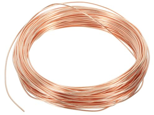 PATIKIL 68.9 Feet Solid Bare Copper Wire,18 Gauge 99.96% Pure Copper Wire 1mm Soft Beading Wire Metal Plant Stem Ties for Jewelry Craft (21m)