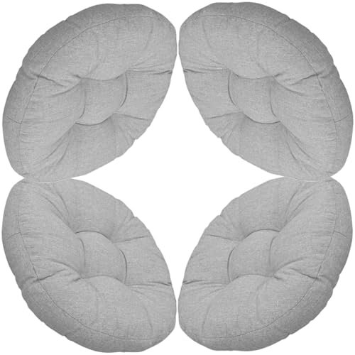 Set di 4/2/1 Cuscini Rotondi per Sedie Cucina, 40x40/45x45/50x50cm per Sedie da Pranzo,Esterno, Giardino, Cucina, Ufficio, Soggiorno(Medium grey.,4PCS_45X45CM)