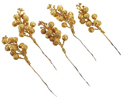 Garneck 15 STK Weihnachtliche Künstliche Fruchtspieße Stechpalme Weihnachtsbeeren Lebensechte Party-beeren-Dekoration Beeren Zweige Künstliche Beeren Künstliche Zweige DIY Baum Obst Schaum