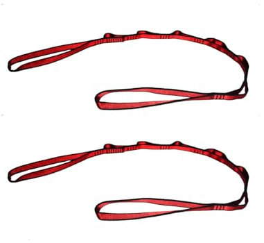 KGDUYC Daisy Chains, Sangle d'extension pour Hamac de Yoga 110cm, Réglable Multi Boucles Élingue d'escalade Sling 23KN en Nylon - Bandes d'exercice pour Stretching, Pilates, Fitness - rouge
