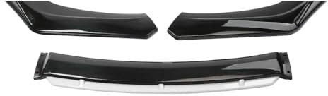EsprAL Auto ABS FrontSpoiler Lippe, für F-ord Kuga Focus Fiesta Kuga C Max Frontstoßstange Anti Collision Splitter Diffusor Spoilerlippe Protector Zubehör,E/White-Bright Black
