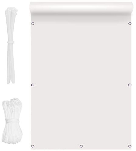 Gartenschirm für den Außenbereich, 1,1 x 5 m, wasserdicht, Polyester, inklusive Seil und Aluminiumösen, perfekt für Terrasse, Hinterhof, Party, Weiß