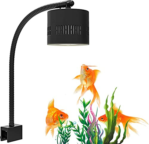 Lominie 80-W-Aquarienbeleuchtung, Dimmbares Vollspektrum Plant Aquarium Lampe, Aquarium Beleuchtung Klemmeleuchte mitSchwanenhals, für Algen, Seegras, Fisch (F120)