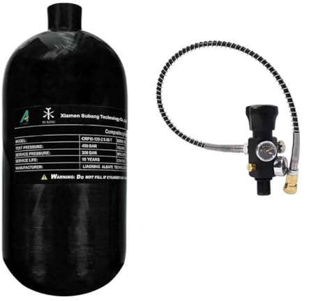 TUXING 4500Psi Carbonfaser-Paintball-HPA-Lufttank, 2,5 l Carbonfaser-Lufttank mit Pcp-Füllregelventil für Pcp-Luftgewehr-Tauchflasche (leere Flasche), M18*1,5